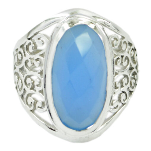 Genuine Gems Oval Checker Chalcedony ring